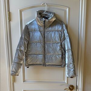 GAP Women's Silver Puffer Jacket Small